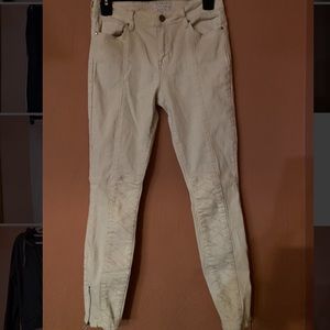 cream kendall and kylie motorcycle pants